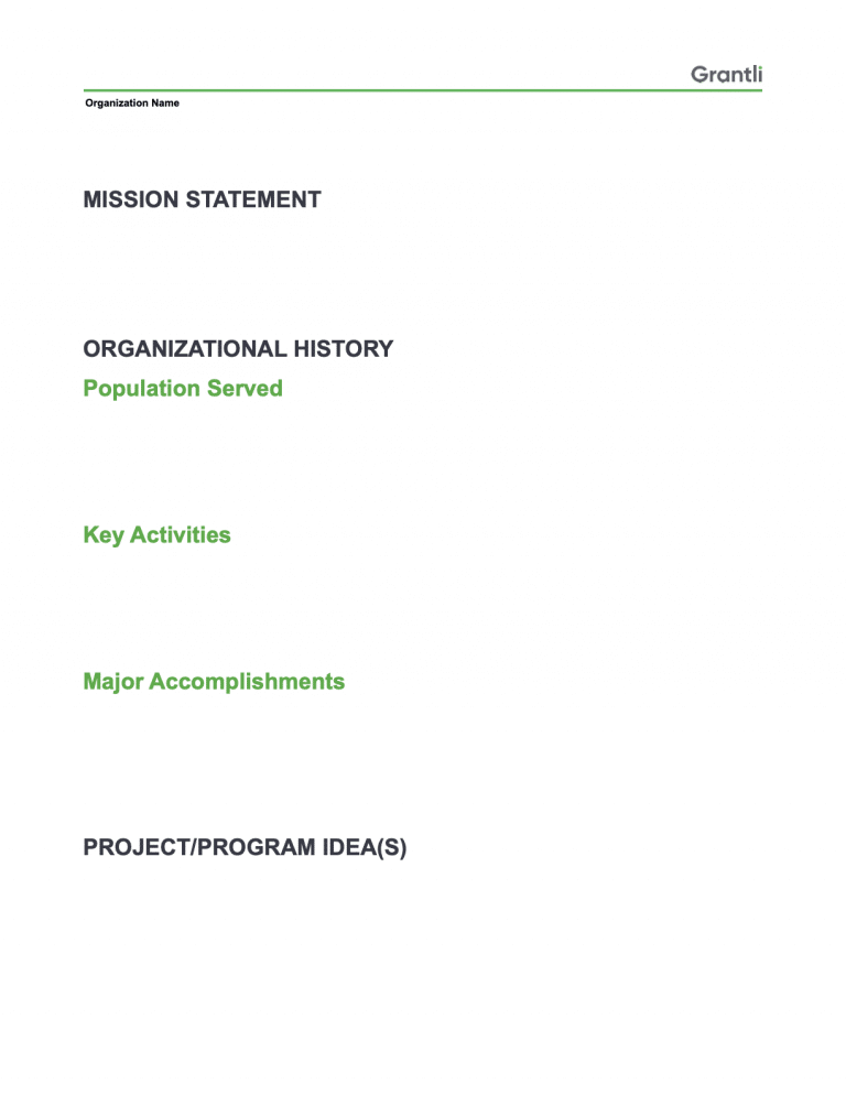 Organization Info Form – Grantli